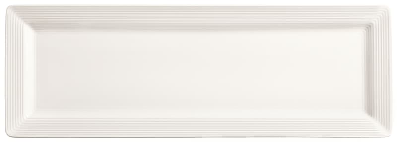 Libbey SL26S 12" x 8" Rectangular Slate Select Platter - Porcelain, Ultra Bright White