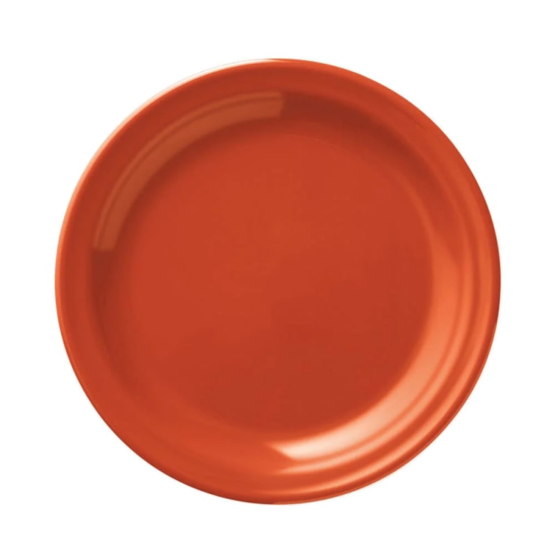 Libbey 906045011 Cantina 10 1/4" Cayenne Uncarved Melamine Round Plate - 12/Case