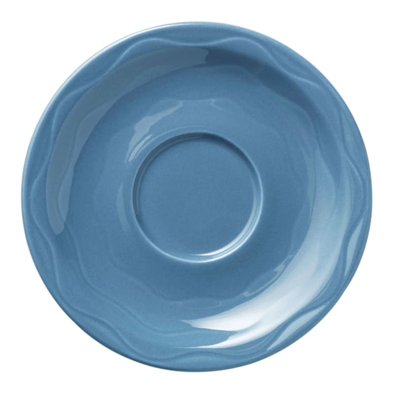 Libbey 903032201 Cantina 6 1/4" Blueberry Carved Porcelain Saucer - 12/Case