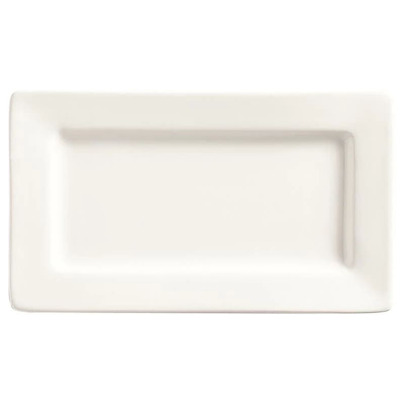 Libbey SL33 Slate 7 1/2" x 4 1/4" Ultra Bright White Wide Rim Rectangular Porcelain Plate - 36/Case