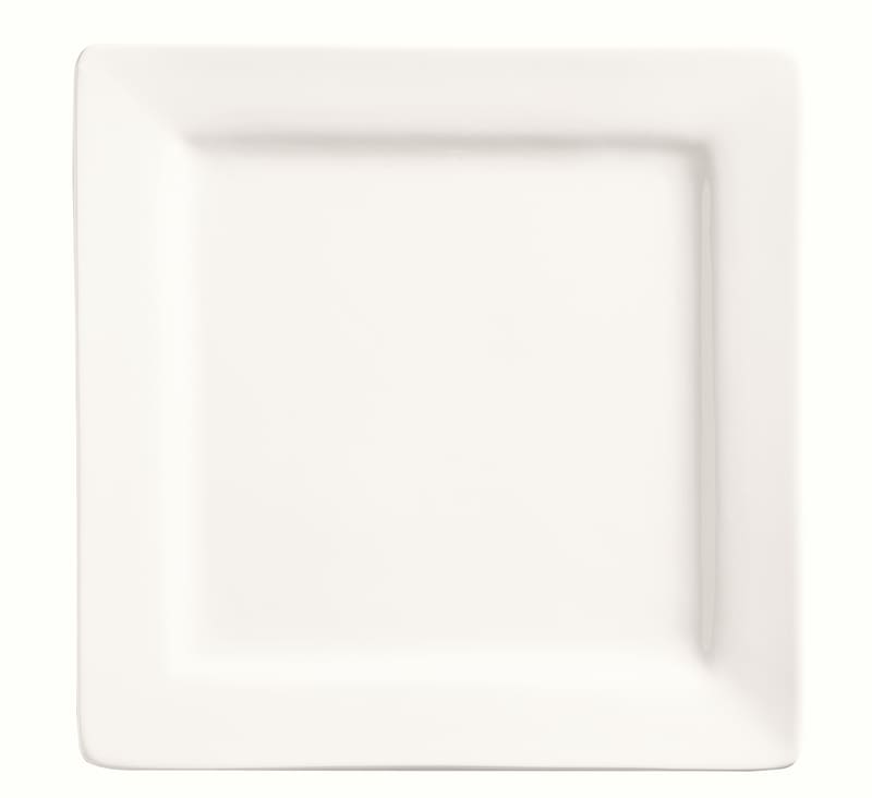 Libbey SL6 Slate 6 1/4" Ultra Bright White Wide Rim Square Porcelain Plate - 36/Case