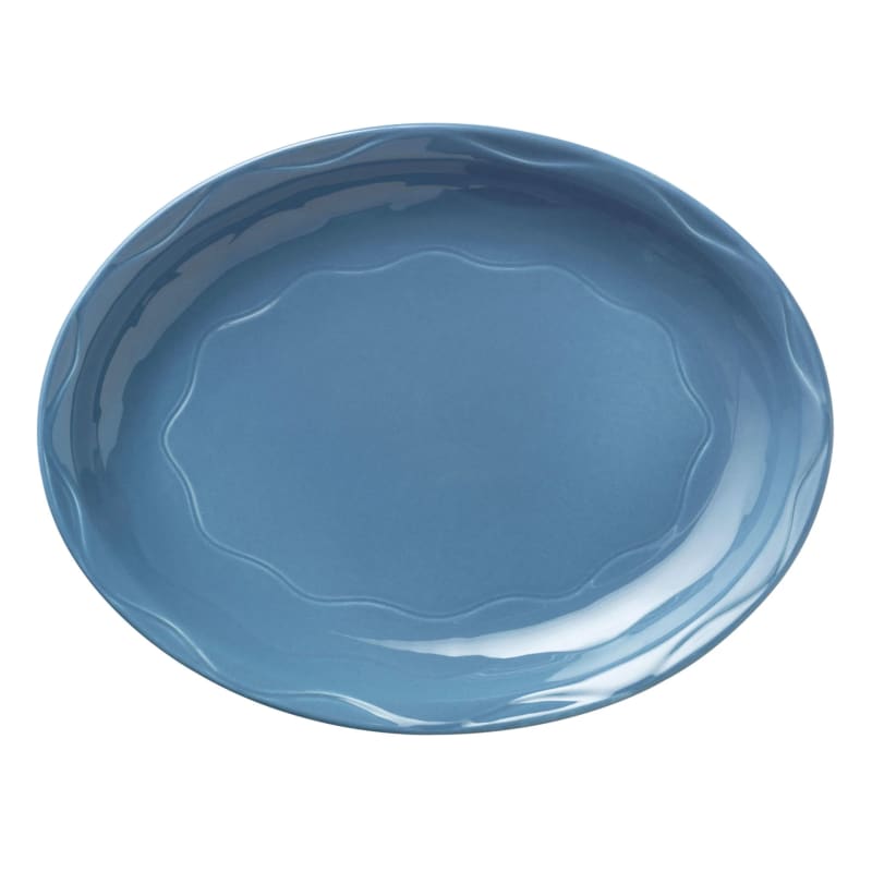 Libbey 903032008 Cantina 11 5/8" x 9 1/4" Blueberry Carved Platter - 12/Case