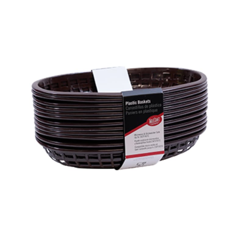 TableCraft C1074BR Cash & Carry Classic Basket Polyethylene Pack of 12 9.38" x 6.25" x 1.88"