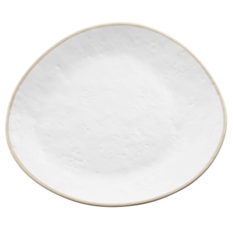 TableCraft 10968 Europa Collection Serving Plate White/Beige Melamine 13.25" x 11.12" x 1.25"
