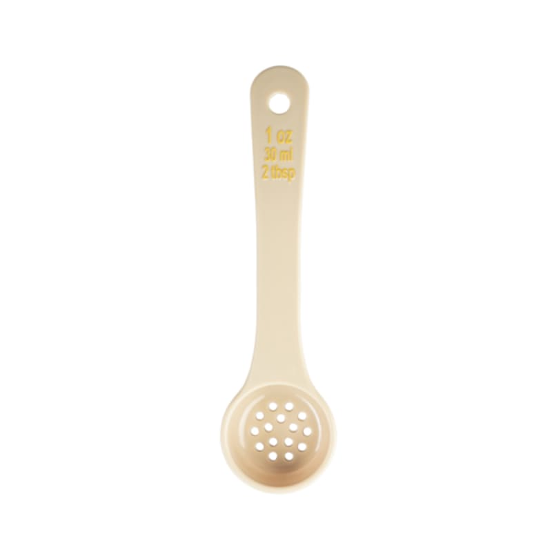 TableCraft 10639 Short Handle Spoonout Perforated Beige Polycarbonate 1 Oz
