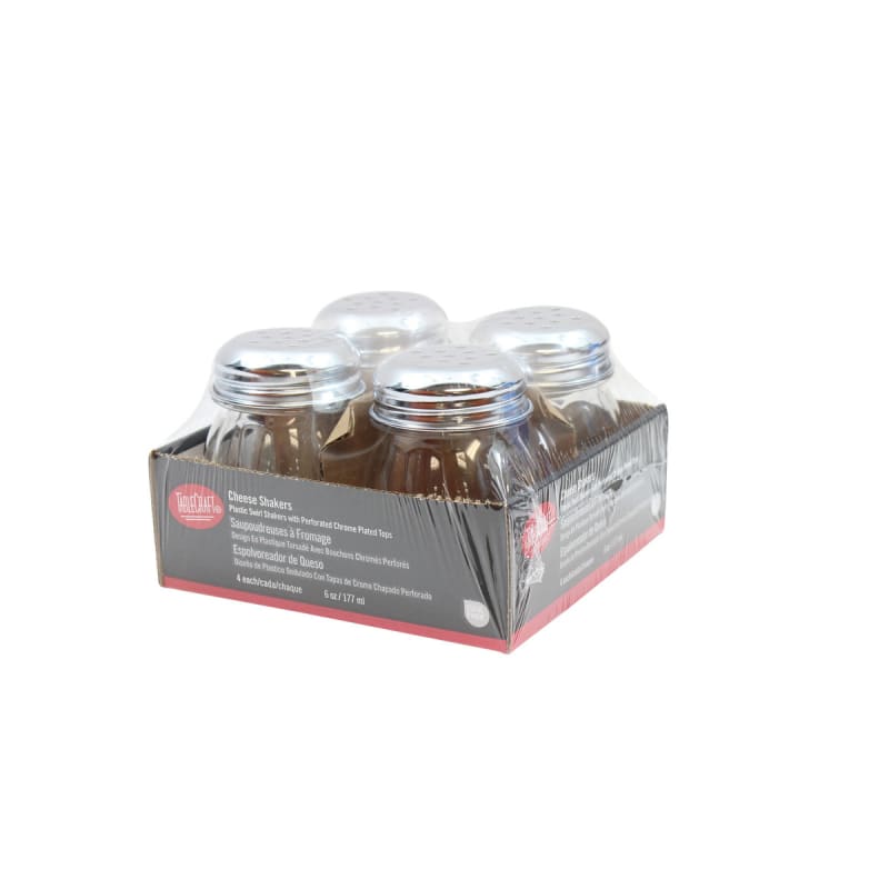 TableCraft CP260-4 Cash & Carry Swirl Shaker Perforated Chrome Copolyester (Tritan)  6 Oz