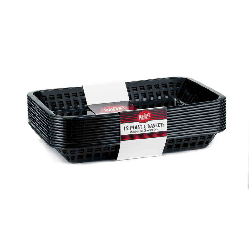TableCraft C1079BK Cash & Carry Classic Basket Polypropylene Pack of 12 11.75" x 8.50" x 1.50"
