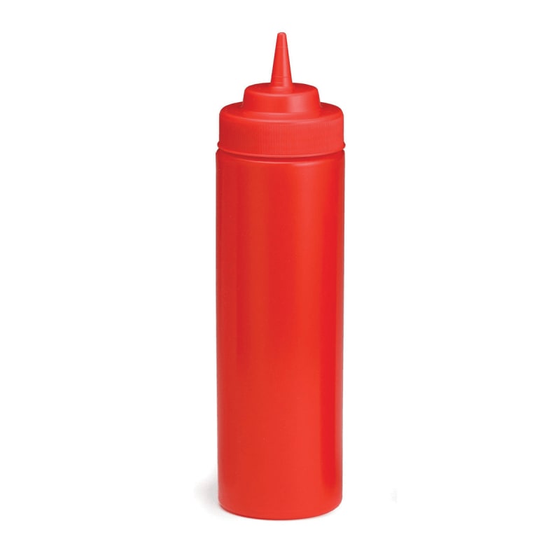 TableCraft 11253K Widemouth Squeeze Bottle Red Polyethylene  12 Oz