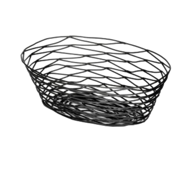 TableCraft BK17410 Artisan Collection Oval Basket Oz Black Powder Coated 10" x 6.75" x 3.25"