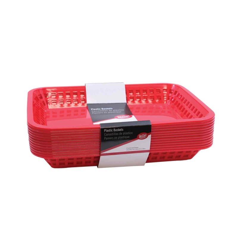 TableCraft C1079R Cash & Carry Classic Basket Polypropylene Pack of 12 11.75" x 8.50" x 1.50"