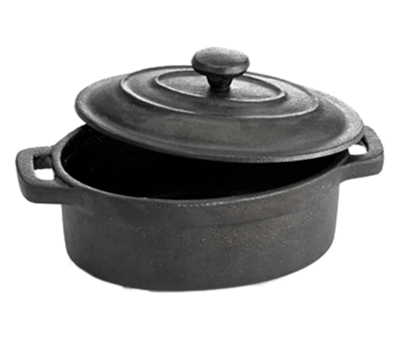 TableCraft CW30112L Oval Cast Iron Mini Casserole Lid 5" x 3.75" For CW30112