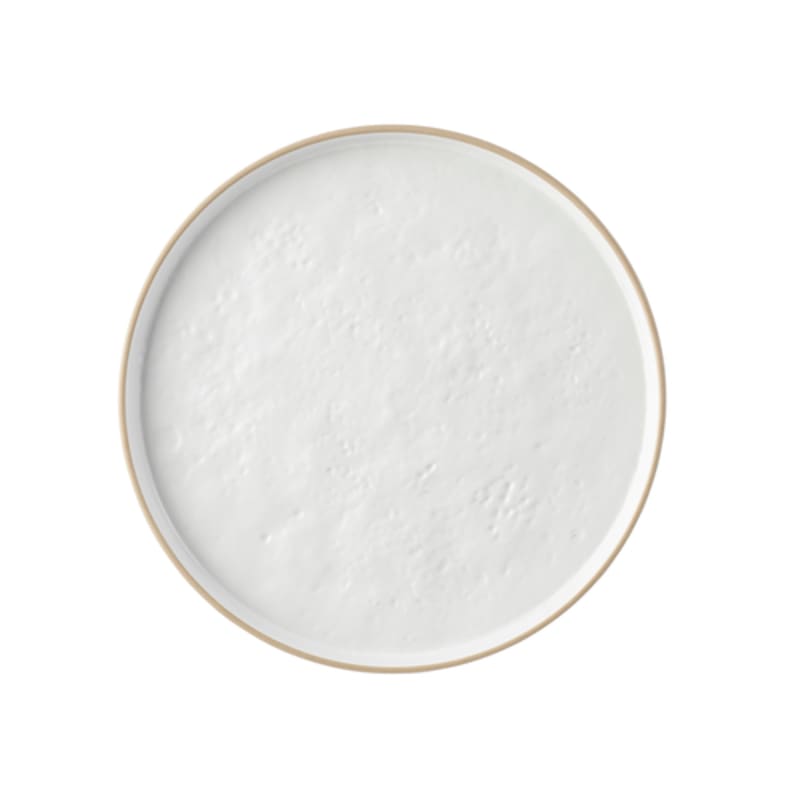 TableCraft 123515W Europa Collection Round Serving Platter White/Beige Melamine 10.75" x 10.75" x 0.88"
