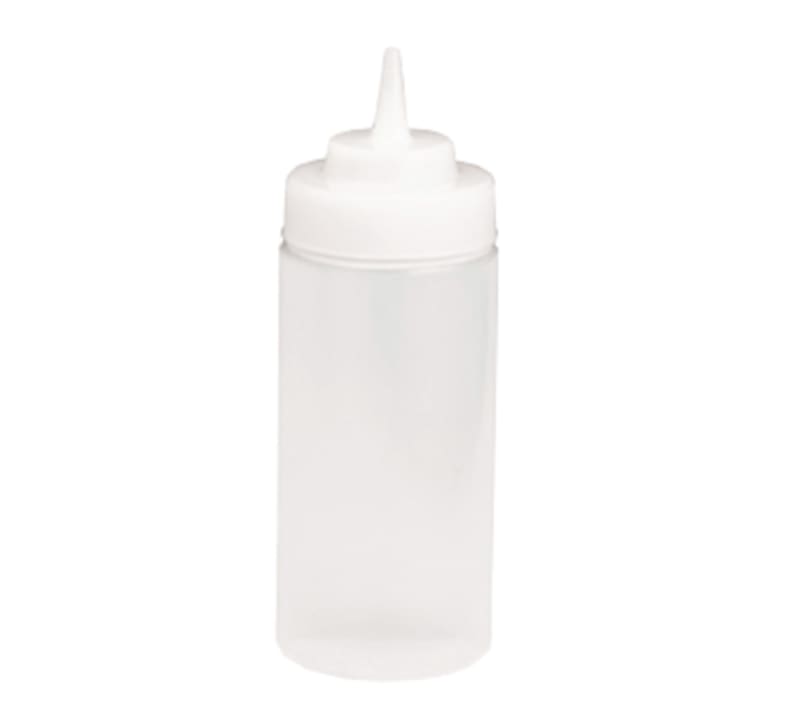 TableCraft 31763C Widemouth Squeeze Bottle Clear Polyethylene 2.48" Wide TipTop  16 Oz
