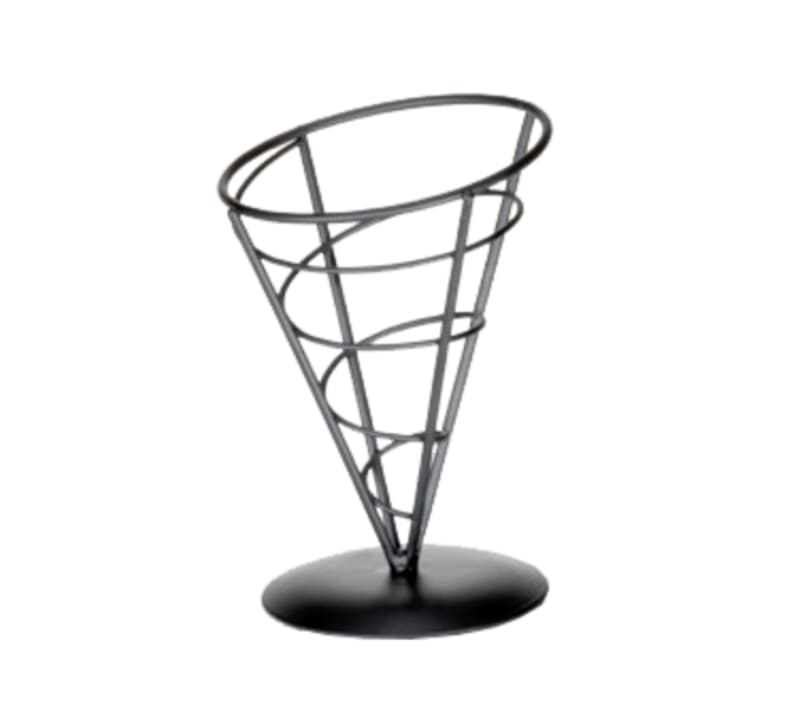 TableCraft AC57 Vertigo Collection Round Appetizer Cone Oz Black Powder Coated 4.75" x 4.75" x 7"