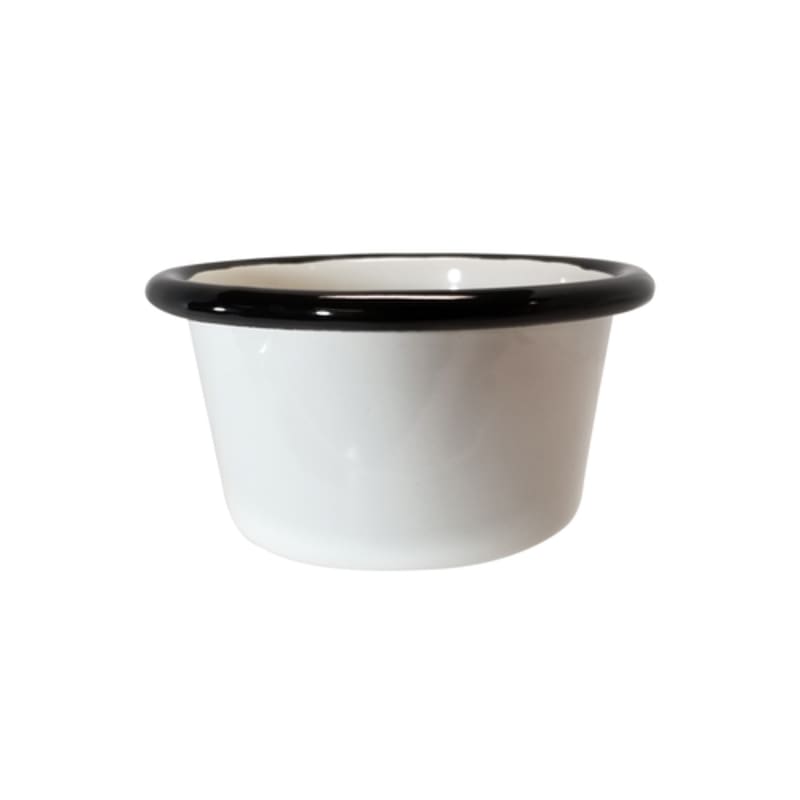 TableCraft 11048 Enamelware Collection Round Ramekin Black/White Enamel 6 Oz