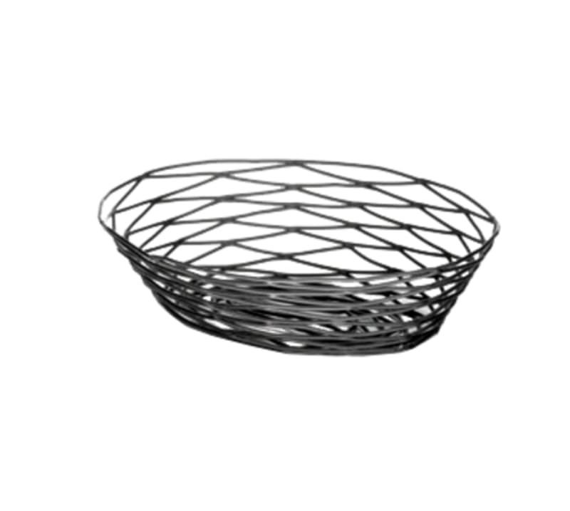 TableCraft BK17409 Artisan Collection Oval Basket Oz Black Powder Coated 9.25" x 6.25" x 2.25"