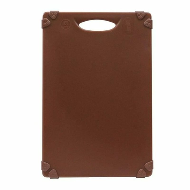 TableCraft CBG1824ABR Cash & Carry Grippy Cutting Board Brown Polypropylene 24" x 18" x 0.62"