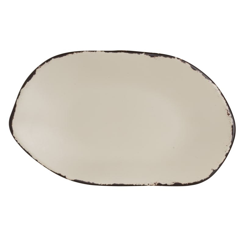 Steelite 7202DD020 Delfin Melamine Marisol Rustic Sandshell Oval Platter L 12.0" W 7.125" 12/Case