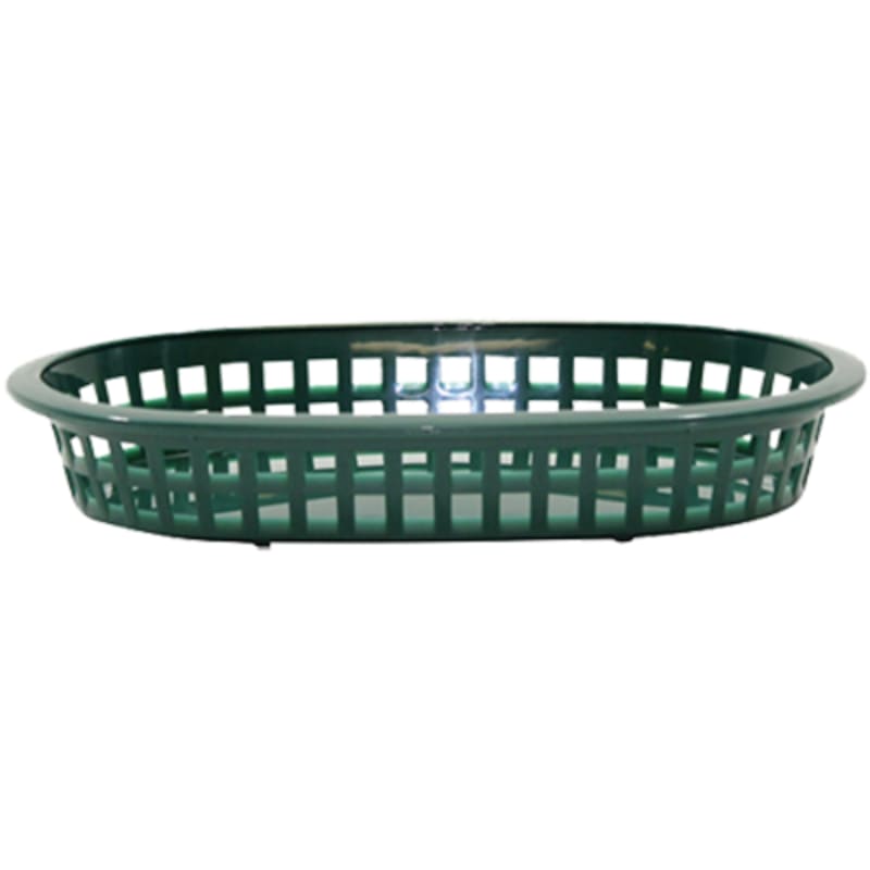 TableCraft 1073FG Oval A La Carte Basket Forest Green Polypropylene 9.25" x 6" x 1.55"