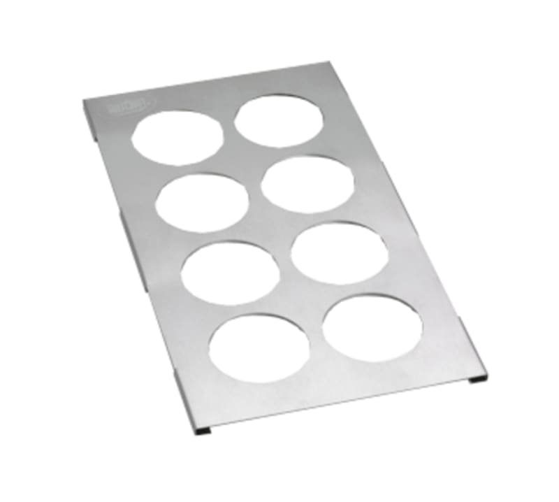 TableCraft T8 Squeeze Bottle Holder Stainless Steel Holds (8) 2.09" Bottles 12.75" x 7" x 0.38"