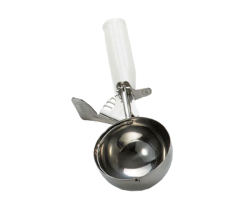 TableCraft 2106 Cash & Carry Disher Size 6 Stainless Steel White Handle  5 Oz