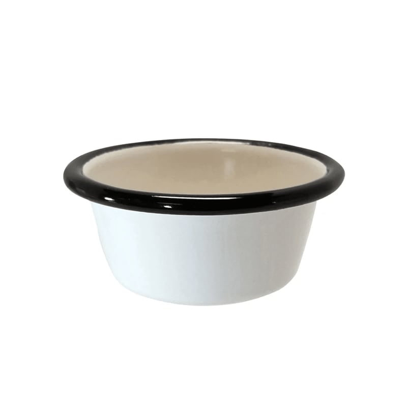 TableCraft 11046 Enamelware Collection Round Ramekin Black/White Enamel 5 Oz