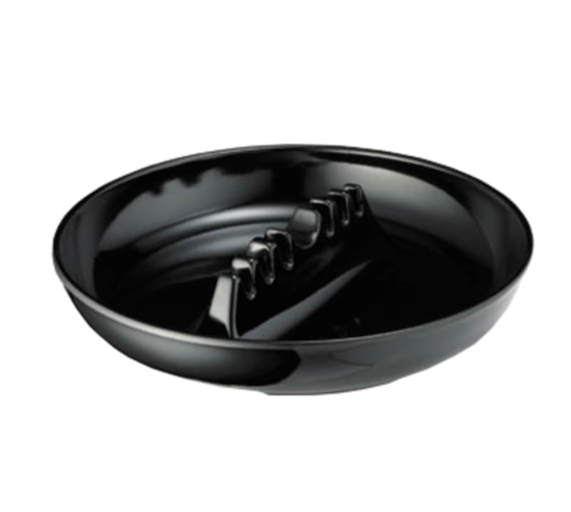 TableCraft 341B-1 Round Ashtray With Safety Island Black Bakelite (Phenolic Molding Compound) 7" x 7" x 1.38"