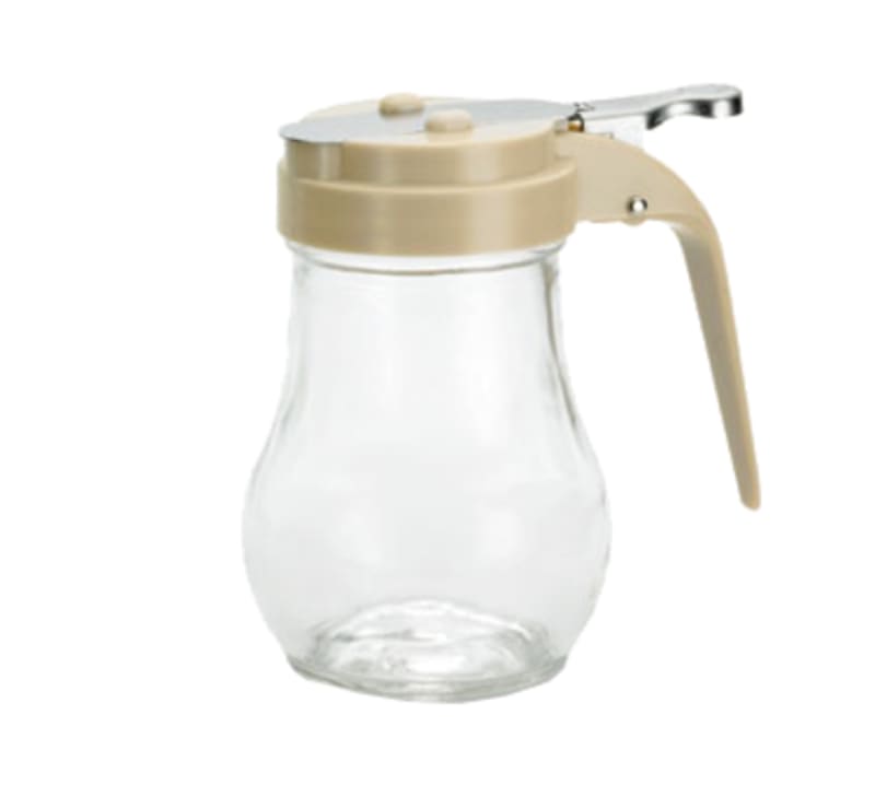 TableCraft 406A Teardrop Syrup Dispenser Almond Glass 6 Oz