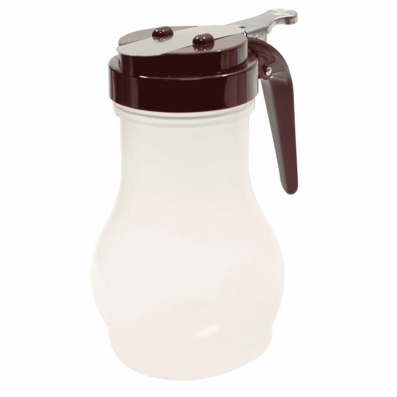 TableCraft PP410B Teardrop Syrup Dispenser Brown Polypropylene  10 Oz