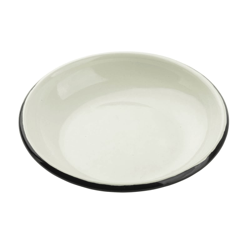 TableCraft 11153 Enamelware Collection Round Coupe Plate Black/White Enamel 12 Oz
