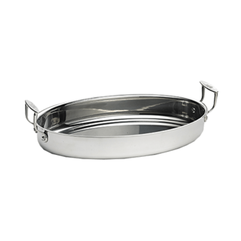TableCraft CW2040 Tri-Ply Cookware Oval Server - Quarts Stainless Steel  1.75 Qt