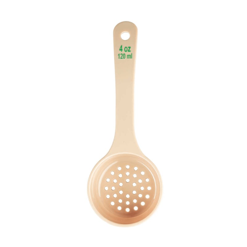TableCraft 10651 Short Handle Spoonout Perforated Beige Polycarbonate  4 Oz