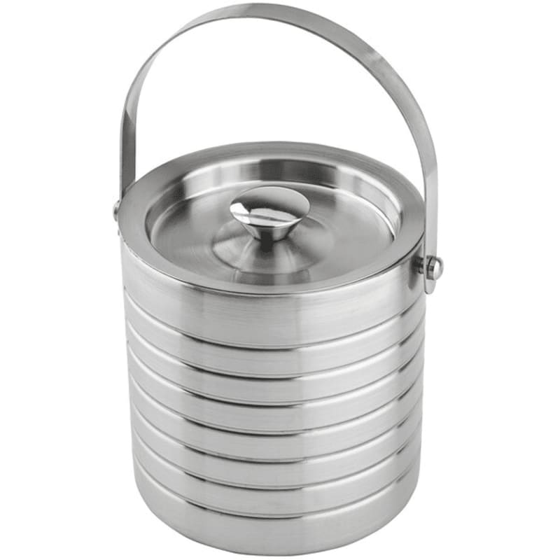 TableCraft 10700 Round Double Wall Ice Bucket - Quarts Stainless Steel 1.75 Qt