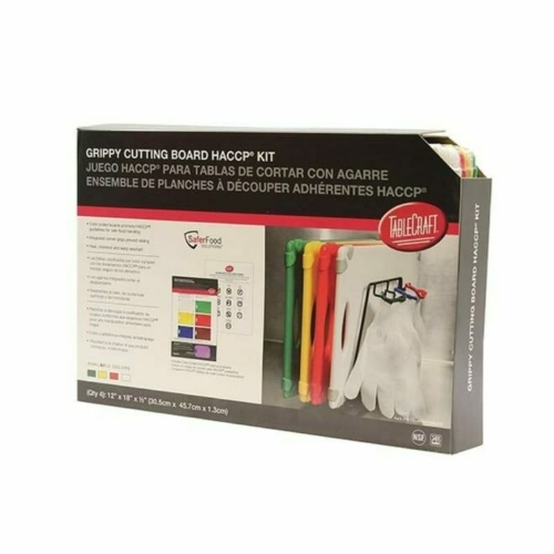 TableCraft CBG1218APK4 Grippy Cutting Board Kit Polypropylene Includes White Green Yellow Red 18" x 12" x 0.62"