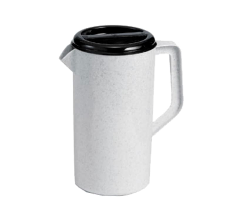 TableCraft 144GRT Pitcher - Quarts Granite with Black Lid Polypropylene 2.5 Qt