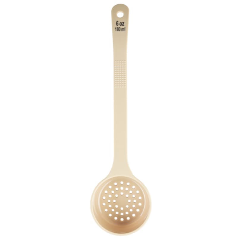 TableCraft 10657 Long Handle Spoonout Perforated Beige Polycarbonate 6 Oz