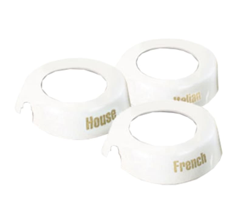 TableCraft CB12 Option Collar Assorted White/Beige Plastic Fits Option Dispensers Includes 1 each CB1-CB10 3.62" x 3.38" x 0.94"