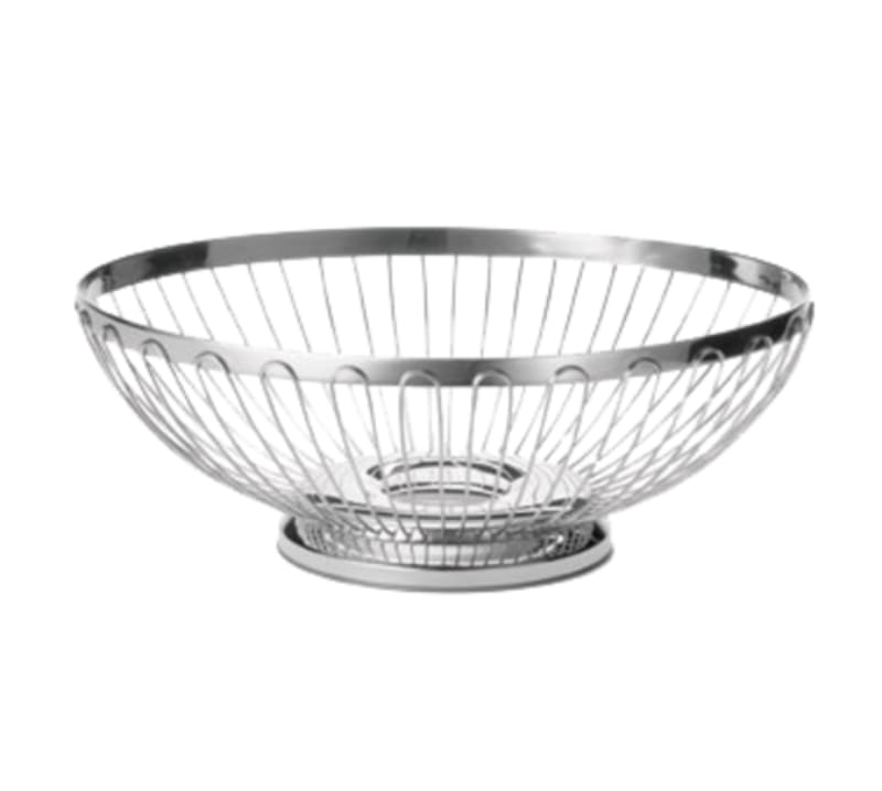 TableCraft 6176 Cash & Carry Oval Basket Stainless Steel 10.50" x 9" x 3.50"