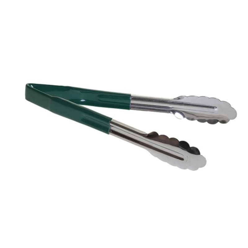 TableCraft 3774GEU Tongs Green Stainless Steel 9.62" x 1.50" x 1.25"