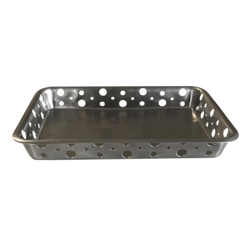 TableCraft SCB139 Rectangular Serving Tray Stamped Circle Stainless Steel 13" x 9" x 1.25"