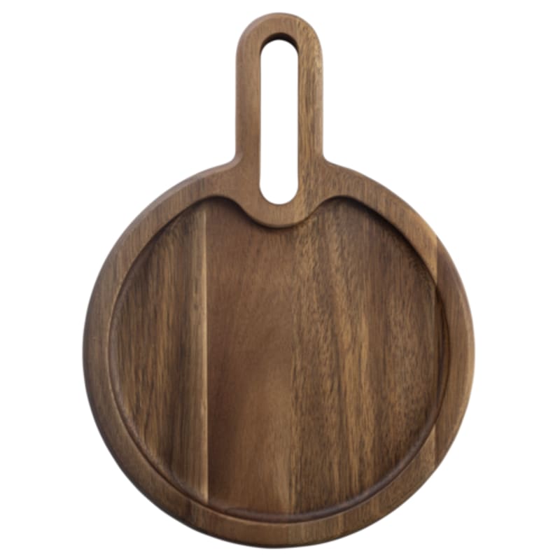 TableCraft 11524 Cash & Carry Acacia Collection Round Serving Tray Wood (Acacia) 11" x 8" x 0.75"