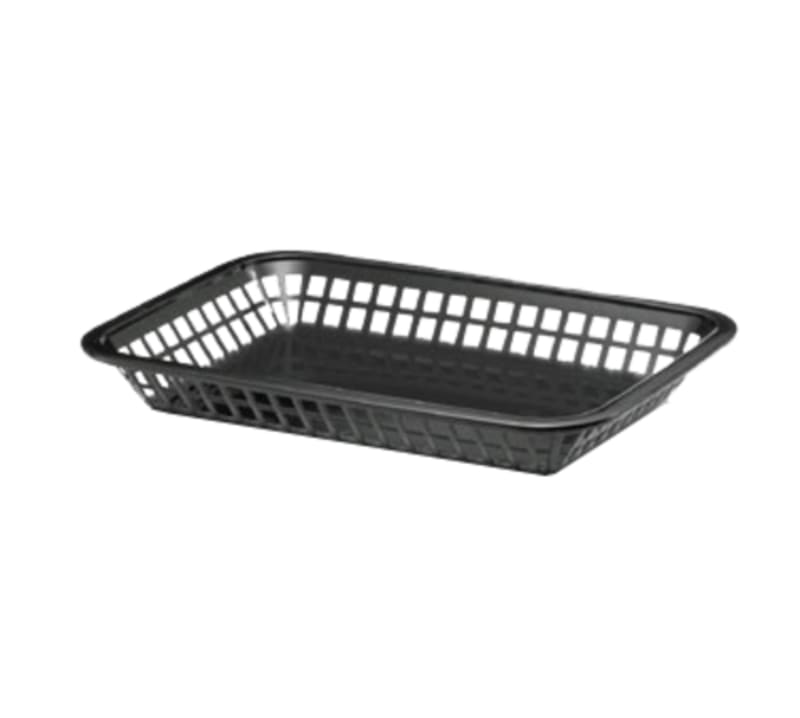TableCraft 1077BK Rectangular Grande Basket Black Polypropylene 10.75" x 7.75" x 1.50"