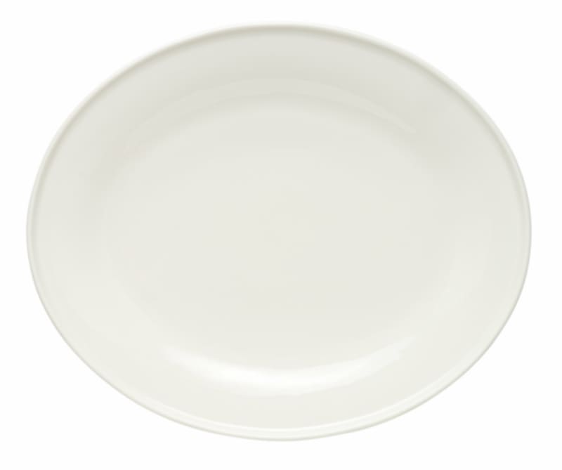 Libbey 109708 Ares 13.125" x 11" Oval White Royal Rideau™ Wide Rim Platter