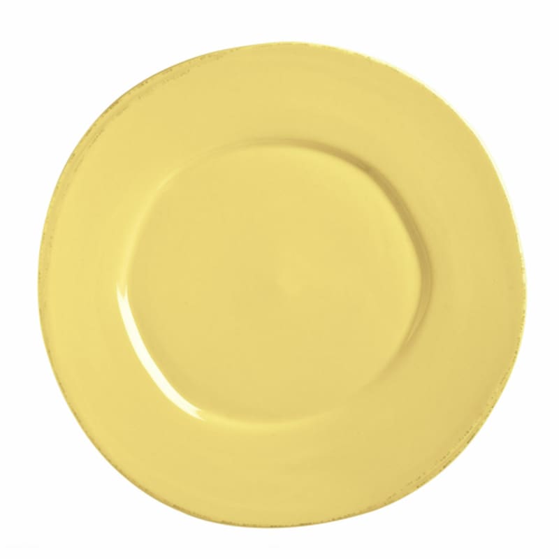 Libbey FH-504B Farmhouse® 12" Round Butter Yellow Wide Rim Plate