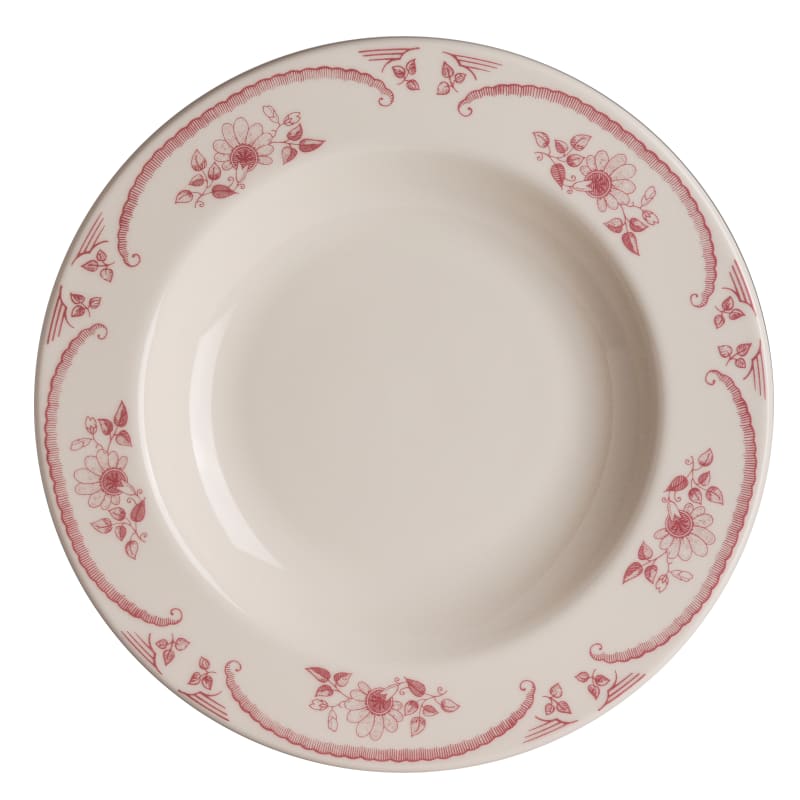Homer Laughlin Ivory American Rose Rose Pasta Bowl D 11.0" H 1.625" (20.0 oz) 12/Case