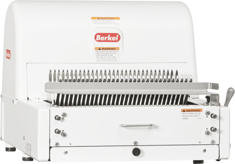Berkel MB1/2STD Countertop Bread Slicer - 1/2" Slice Thickness, 15 1/2" Max Loaf Length - 1/3 hp Stainless Steel