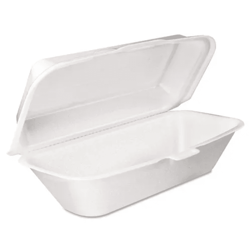 Dart 99HT1R Foam Hinged Lid Container, Hoagie Container with Removable Lid, White, 125/Bag, 4 Bags/Carton