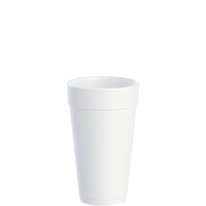 Dart 20J16 Foam Drink Cups, 20 oz, White, 500/Carton
