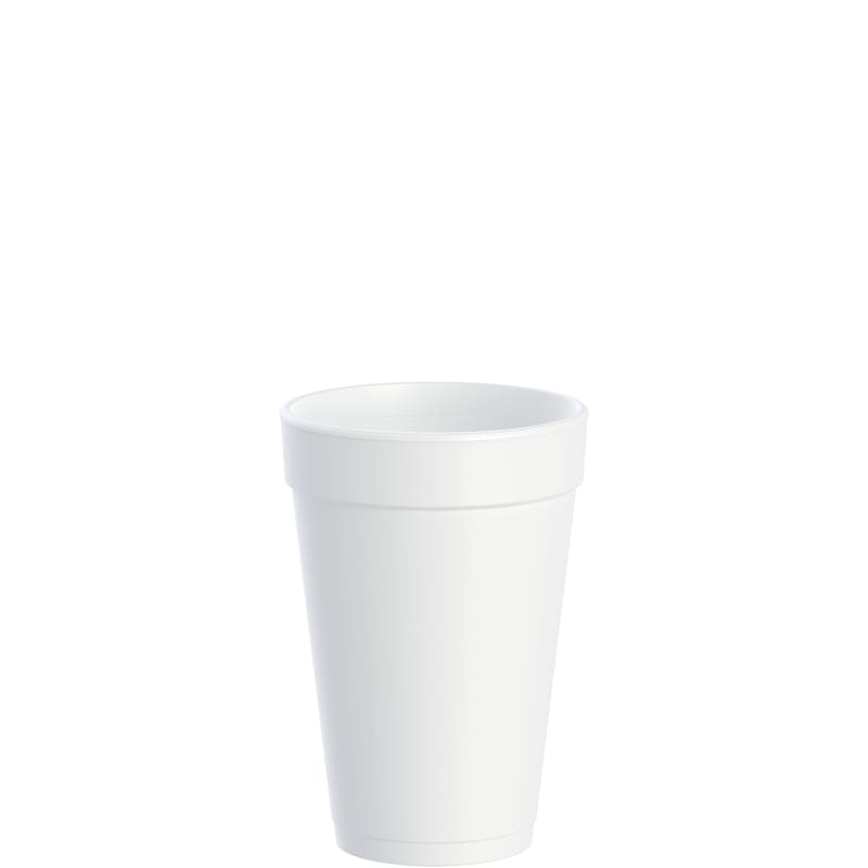 Dart 16J16 Foam Drink Cups, 16 oz, White, 25/Bag, 40 Bags/Carton