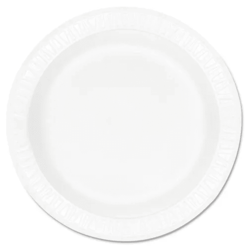 Dart 9PWCR Concorde Foam Plate, 9" dia, White, 125/Pack, 4 Packs/Carton